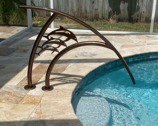 Powder Coated Outdoor Pool Rails